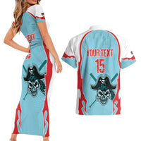Santa Maria 2025 Baseball Custom Couples Matching Short Sleeve Bodycon Dress and Hawaiian Shirt Come On Pirate