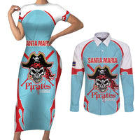 Santa Maria 2025 Baseball Custom Couples Matching Short Sleeve Bodycon Dress and Long Sleeve Button Shirt Come On Pirate