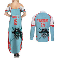 Santa Maria 2025 Baseball Custom Couples Matching Summer Maxi Dress and Long Sleeve Button Shirt Come On Pirate