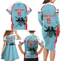 Santa Maria 2025 Baseball Custom Family Matching Long Sleeve Bodycon Dress and Hawaiian Shirt Come On Pirate