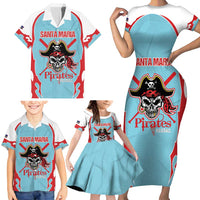 Santa Maria 2025 Baseball Custom Family Matching Short Sleeve Bodycon Dress and Hawaiian Shirt Come On Pirate