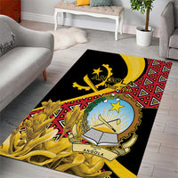 Personalized Angola Area Rug Coat Of Arms Welwitschia Mirabilis