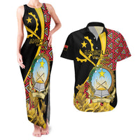 Personalized Angola Couples Matching Tank Maxi Dress and Hawaiian Shirt Coat Of Arms Welwitschia Mirabilis