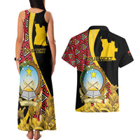 Personalized Angola Couples Matching Tank Maxi Dress and Hawaiian Shirt Coat Of Arms Welwitschia Mirabilis
