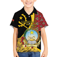 Personalized Angola Family Matching Off Shoulder Maxi Dress and Hawaiian Shirt Coat Of Arms Welwitschia Mirabilis