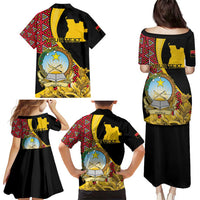 Personalized Angola Family Matching Puletasi and Hawaiian Shirt Coat Of Arms Welwitschia Mirabilis