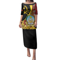 Personalized Angola Family Matching Puletasi and Hawaiian Shirt Coat Of Arms Welwitschia Mirabilis