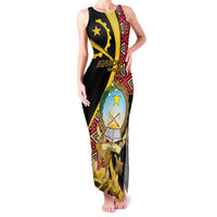 Personalized Angola Family Matching Tank Maxi Dress and Hawaiian Shirt Coat Of Arms Welwitschia Mirabilis