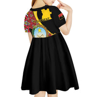 Personalized Angola Kid Short Sleeve Dress Coat Of Arms Welwitschia Mirabilis