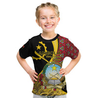 Personalized Angola Kid T Shirt Coat Of Arms Welwitschia Mirabilis