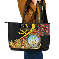 Personalized Angola Leather Tote Bag Coat Of Arms Welwitschia Mirabilis