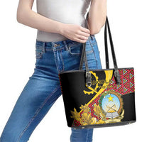 Personalized Angola Leather Tote Bag Coat Of Arms Welwitschia Mirabilis