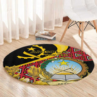 Personalized Angola Round Carpet Coat Of Arms Welwitschia Mirabilis