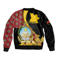 Personalized Angola Sleeve Zip Bomber Jacket Coat Of Arms Welwitschia Mirabilis