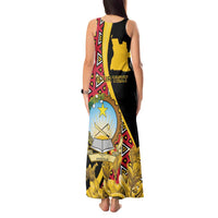 Personalized Angola Tank Maxi Dress Coat Of Arms Welwitschia Mirabilis