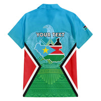 Personalised South Sudan Independence Day Family Matching Off Shoulder Maxi Dress and Hawaiian Shirt Coat Of Arms With Flag Map - Wonder Print Shop