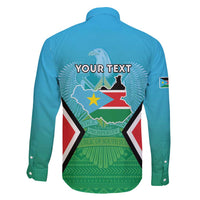 Personalised South Sudan Independence Day Family Matching Tank Maxi Dress and Hawaiian Shirt Coat Of Arms With Flag Map - Wonder Print Shop