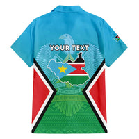 Personalised South Sudan Independence Day Hawaiian Shirt Coat Of Arms With Flag Map - Wonder Print Shop