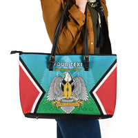 Personalised South Sudan Independence Day Leather Tote Bag Coat Of Arms With Flag Map - Wonder Print Shop