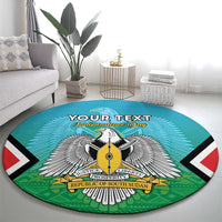 Personalised South Sudan Independence Day Round Carpet Coat Of Arms With Flag Map