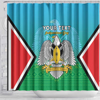 Personalised South Sudan Independence Day Shower Curtain Coat Of Arms With Flag Map