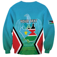 Personalised South Sudan Independence Day Sweatshirt Coat Of Arms With Flag Map - Wonder Print Shop