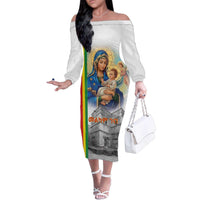 Ethiopian Christmas Family Matching Off The Shoulder Long Sleeve Dress and Hawaiian Shirt Saint Mary Lalibela Churches - Wonder Print Shop