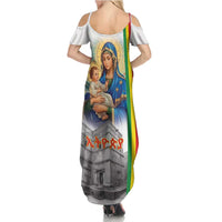 Ethiopian Christmas Family Matching Summer Maxi Dress and Hawaiian Shirt Saint Mary Lalibela Churches - Wonder Print Shop