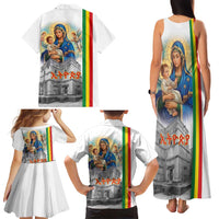 Ethiopian Christmas Family Matching Tank Maxi Dress and Hawaiian Shirt Saint Mary Lalibela Churches - Wonder Print Shop
