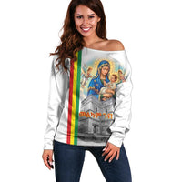 Ethiopian Christmas Off Shoulder Sweater Saint Mary Lalibela Churches - Wonder Print Shop