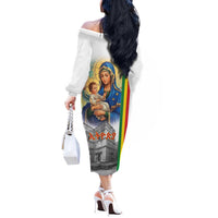 Ethiopian Christmas Off The Shoulder Long Sleeve Dress Saint Mary Lalibela Churches - Wonder Print Shop