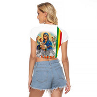 Ethiopian Christmas Raglan Cropped T Shirt Saint Mary Lalibela Churches - Wonder Print Shop