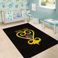 Personalised Happy Black Love Day Area Rug Sankofa Heart With Adinkra Pattern