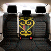 Personalised Happy Black Love Day Back Car Seat Cover Sankofa Heart With Adinkra Pattern
