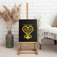 Personalised Happy Black Love Day Canvas Wall Art Sankofa Heart With Adinkra Pattern