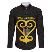 Personalised Happy Black Love Day Family Matching Puletasi and Hawaiian Shirt Sankofa Heart With Adinkra Pattern