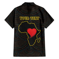 Personalised Happy Black Love Day Family Matching Short Sleeve Bodycon Dress and Hawaiian Shirt Sankofa Heart With Adinkra Pattern