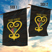 Personalised Happy Black Love Day Garden Flag Sankofa Heart With Adinkra Pattern