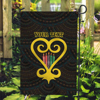 Personalised Happy Black Love Day Garden Flag Sankofa Heart With Adinkra Pattern