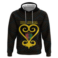 Personalised Happy Black Love Day Hoodie Sankofa Heart With Adinkra Pattern