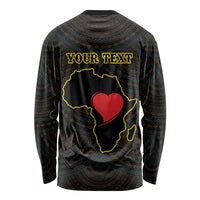 Personalised Happy Black Love Day Long Sleeve Shirt Sankofa Heart With Adinkra Pattern - Wonder Print Shop