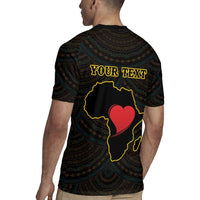 Personalised Happy Black Love Day Rugby Jersey Sankofa Heart With Adinkra Pattern - Wonder Print Shop