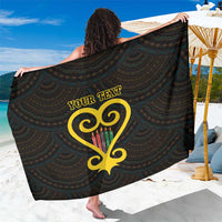 Personalised Happy Black Love Day Sarong Sankofa Heart With Adinkra Pattern - Wonder Print Shop