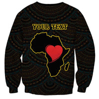 Personalised Happy Black Love Day Sweatshirt Sankofa Heart With Adinkra Pattern - Wonder Print Shop