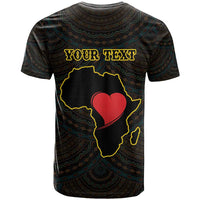 Personalised Happy Black Love Day T Shirt Sankofa Heart With Adinkra Pattern - Wonder Print Shop