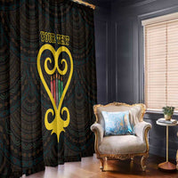 Personalised Happy Black Love Day Window Curtain Sankofa Heart With Adinkra Pattern - Wonder Print Shop