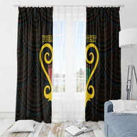 Personalised Happy Black Love Day Window Curtain Sankofa Heart With Adinkra Pattern - Wonder Print Shop