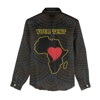 Personalised Happy Black Love Day Women Casual Shirt Sankofa Heart With Adinkra Pattern - Wonder Print Shop