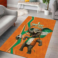 Custom Ivory Coast Football Area Rug Go Les Elephants