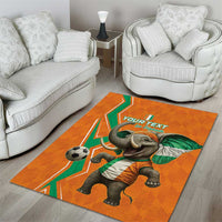Custom Ivory Coast Football Area Rug Go Les Elephants